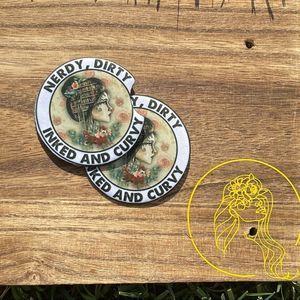 Nerdy, Dirty, Inked & Curvy Car Coasters 2 Pack